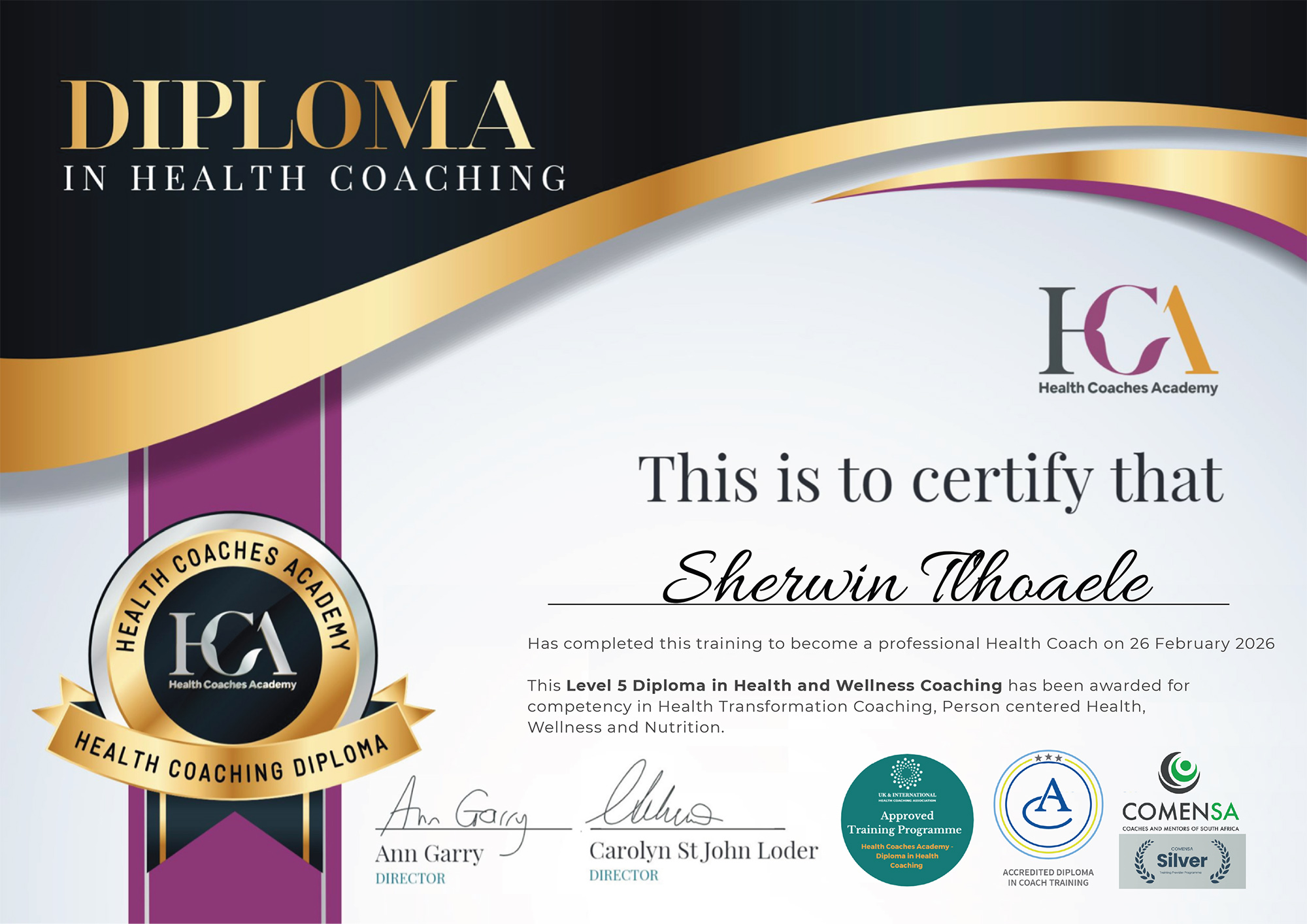 HCA Diploma - DO NOT EDIT
